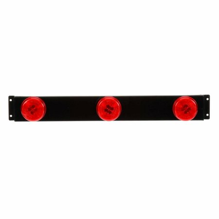 TRUCK-LITE Incandescent, Identification Bar, Round, Red, 3 Lights, 6in. Centers, Black, 12V, Kit 30740R